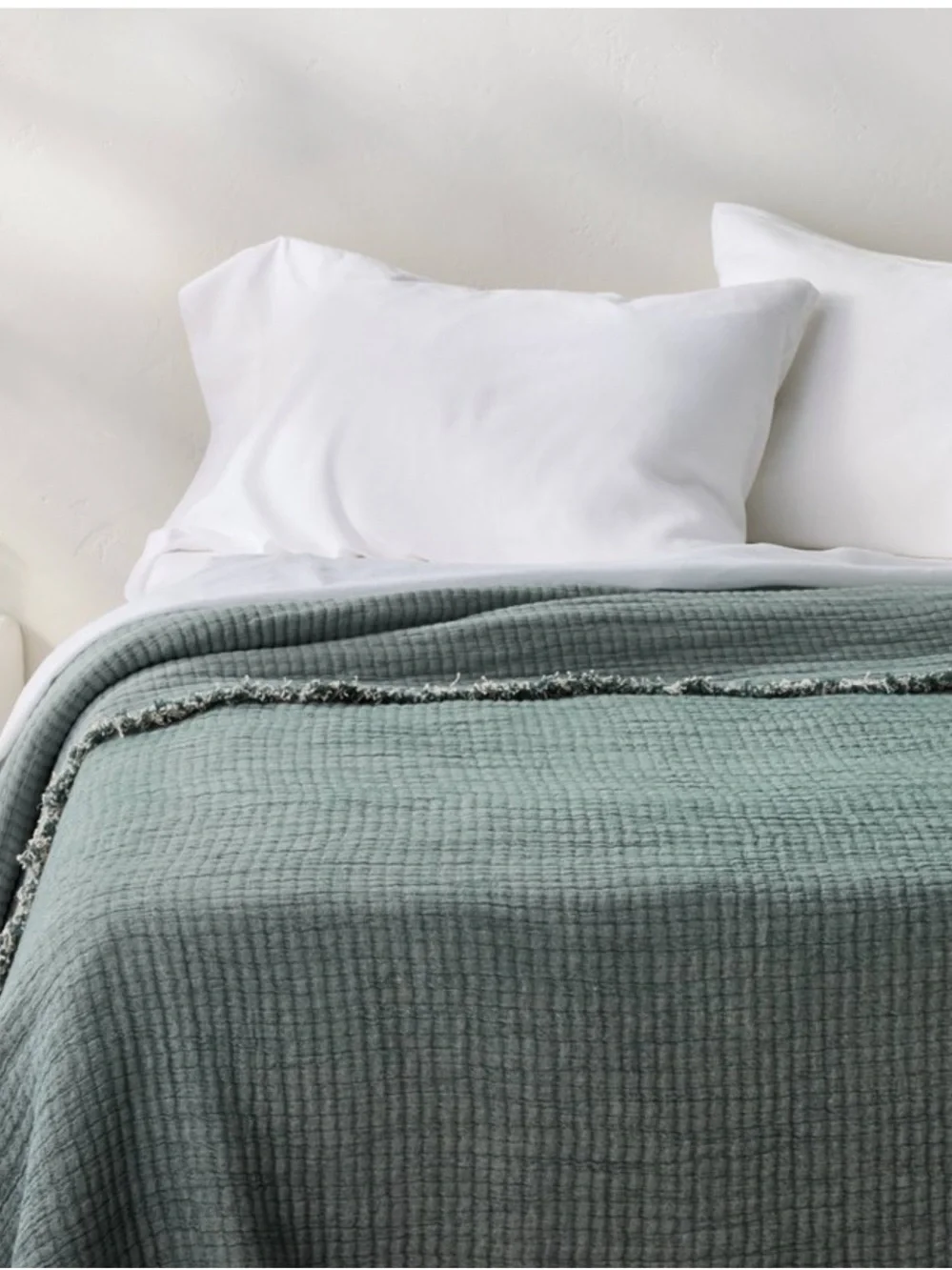 Casaluna Teal Green Cotton Quilted Coverlet Set Sz full/queen